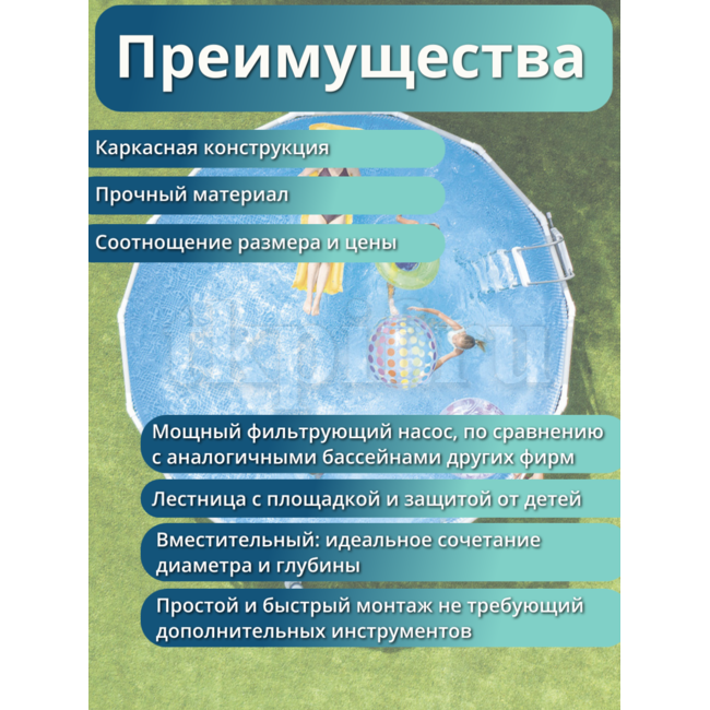 Бассейн каркасный 366х122см Intex 26718