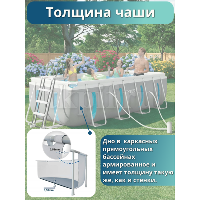 Бассейн каркасный 400х200х122см Intex 26770