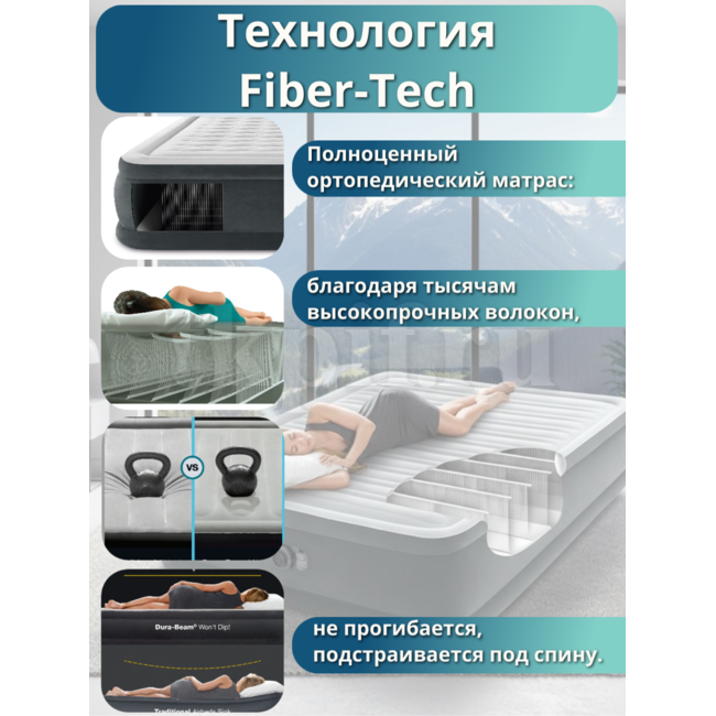 Надувная кровать 152x203x46 Intex 64414